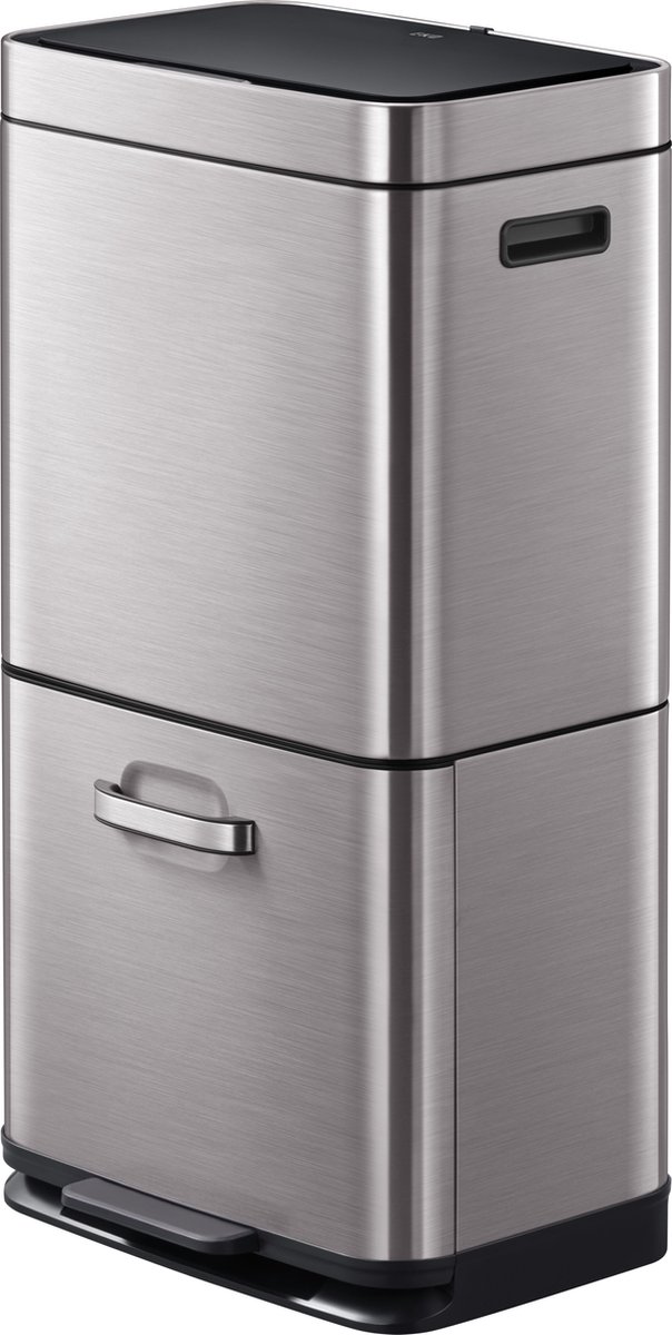 EKO Mirage Sensor Prullenbak 80L - RVS - Matzilver