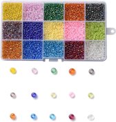 Rocailles kralen | kralen regenboog | 3 mm | kralen set | diy sieraden maken