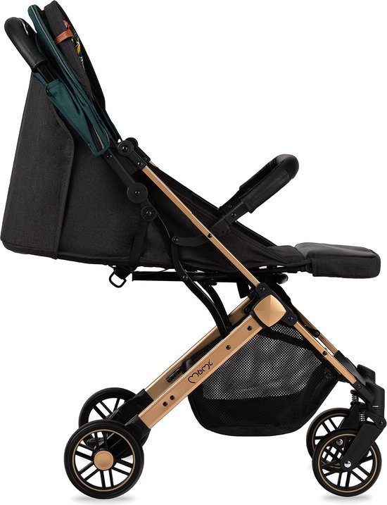 MoMi Estelle Kinderwagen - Lichtgewicht Buggy - Compact Opvouwbaar - Met Verstelbare Rugleuning - Reisbuggy 6+ Maanden - Groen/Goud van MoMi — afbeelding 2