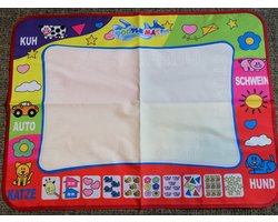 Doodle Mat - Huisje Boompje Beestje - Watermat om te kleuren - 78x58cm. - Peuter Tekenmat - Kleuren en tekenen - inclusief 2 Pennen - Geen Geklieder - Cadeau Tip