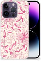 Smartphone hoesje Geschikt voor iPhone 14 Pro Silicone Case Roze Bloemen
