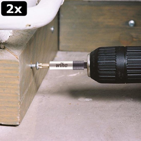 2x Wiha 7148 CS CentroFix SuperSlim snelwisselhouder, vorm E 6,3 - 1/4 ...