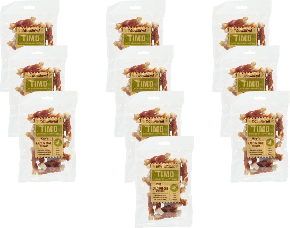 Timo Calciumbot Met Eend - Hondensnacks - 10 x Eend 150 g