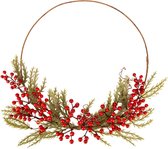 Kerstkrans - Rode bessen - Kerstversiering - Kerstmis - Deurkrans - Decoratie