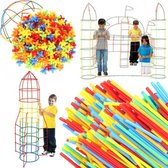 Speelgoed Rietjes Bouwset - 408 stuks - Bouwstenen - Bouwspeelgoed - Constructiespeelgoed - motoriek en creativiteit - Jongen en meisjes - Kinderen - 3 jaar - Gift - Cadeau