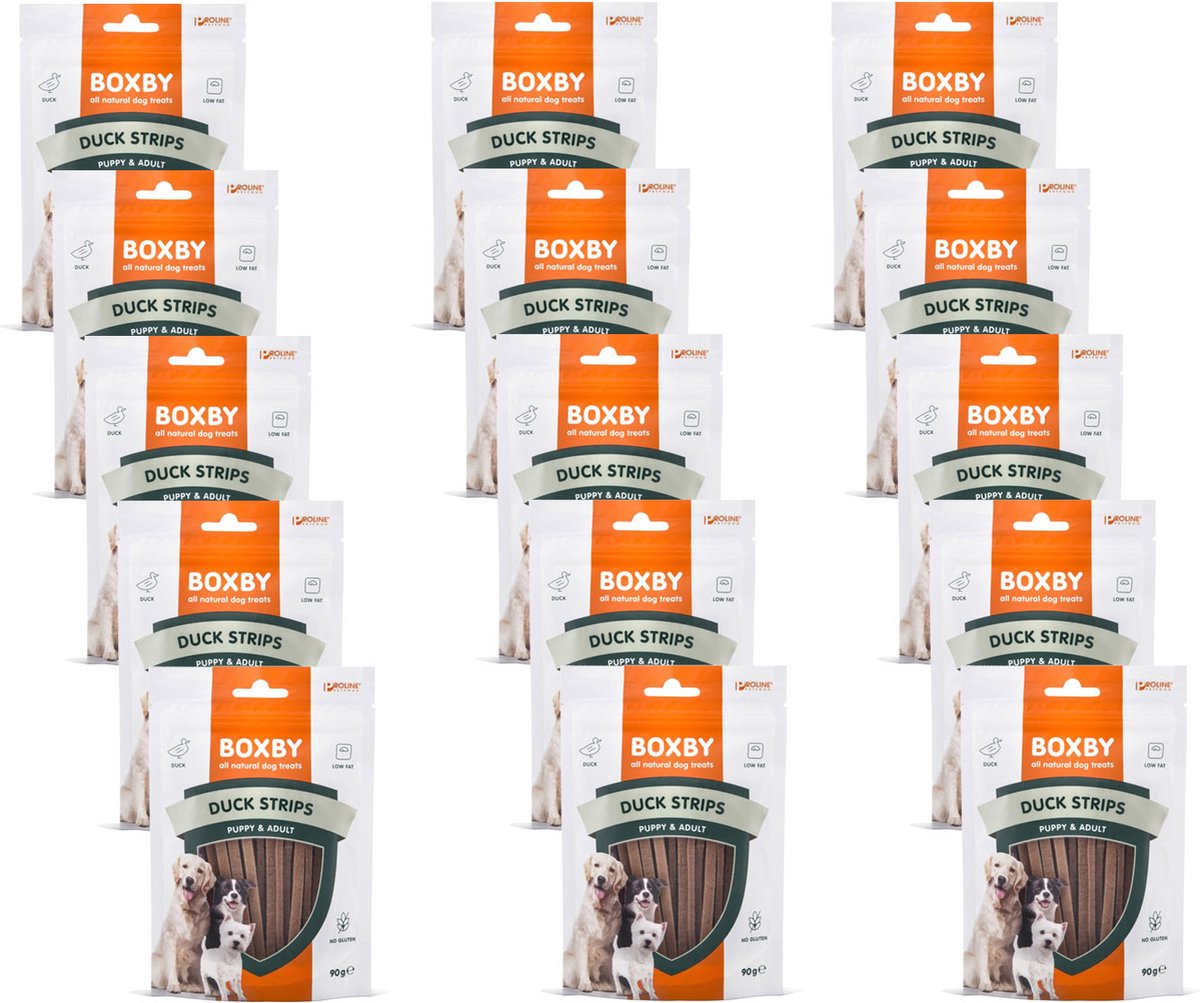 Boxby Duck Strips - Hondensnacks - 15 x Eend 90 g