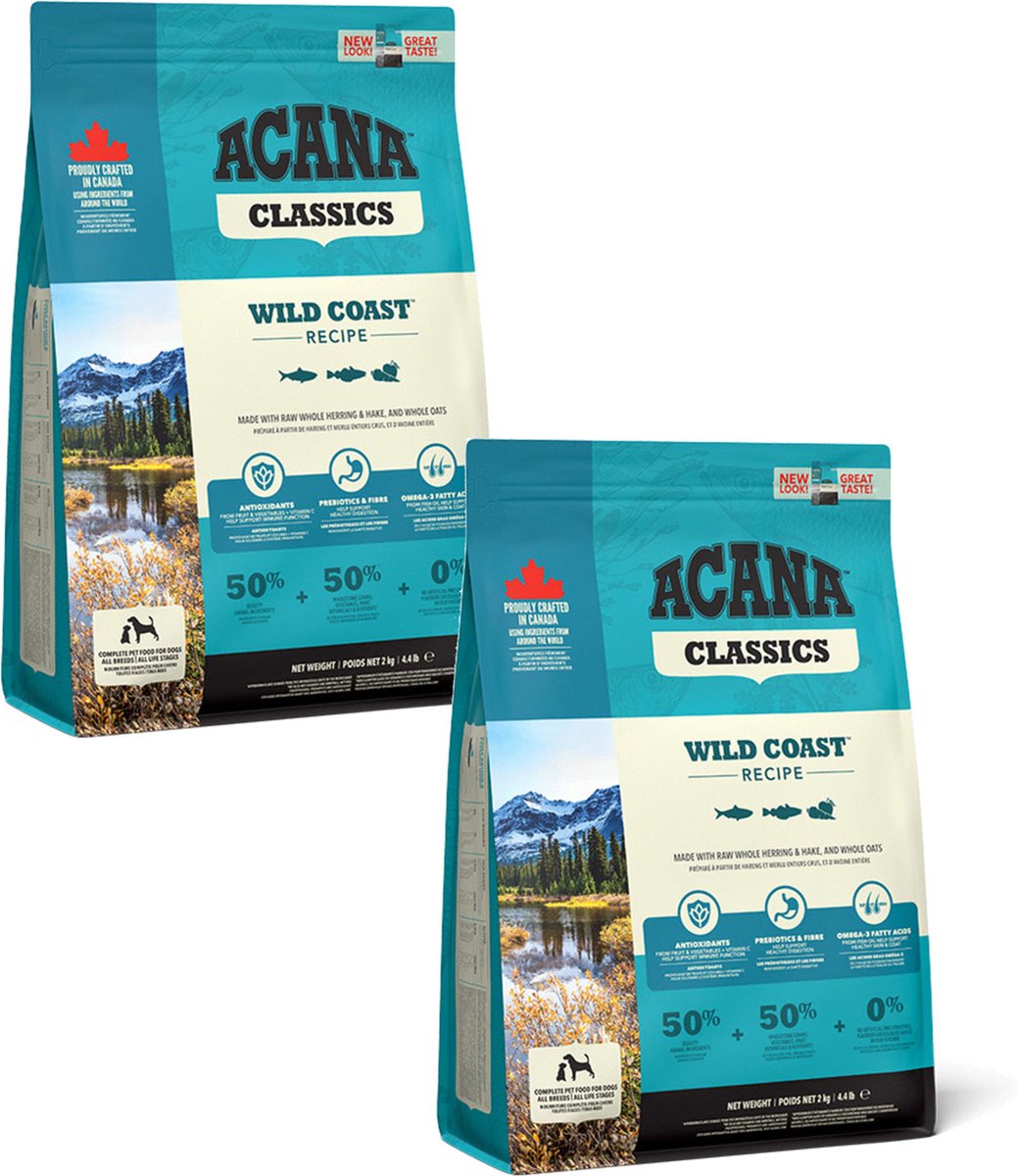 Bol.com Acana Classics Wild Coast Haring&Bot - Hondenvoer - 2 x 2 kg aanbieding