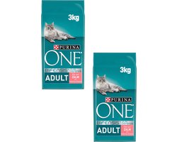 Purina One Adult Zalm&Granen - Kattenvoer - 2 x 3 kg