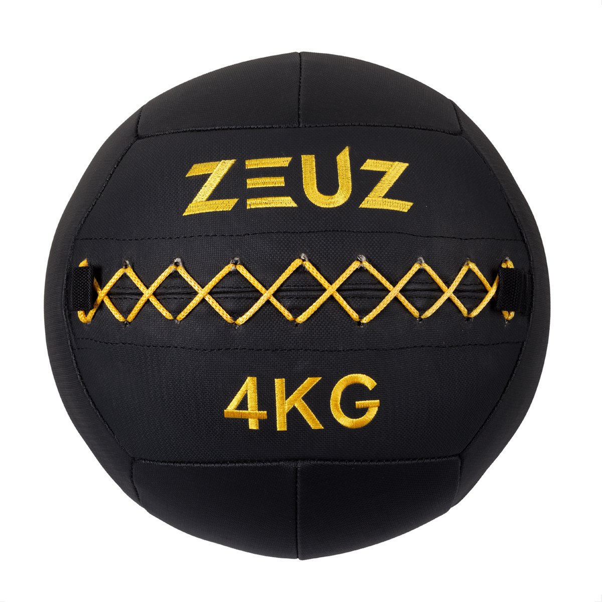 ZEUZ Premium Wall Ball 4kg – Geschikt voor CrossFit & Fitness – PU Foam Vulling & Vinyl – 35 CM Diamter - Geel
