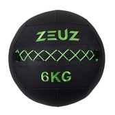 ZEUZ Premium Wall Ball 6kg - Adapté pour CrossFit & Fitness – Remplissage en mousse PU & Vinyle – Diamètre de 35 CM - Vert