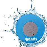IGOODS Waterdichte Bluetooth Speaker  - met Zuignap - Ingebouwde microfoon - Bluetooth 3.0 - Badkamer & Douche Speaker - Blauw