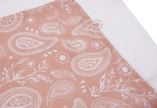 Jollein Monddoekje Hydrofiel Paisley & Halo - Rosewood- 2 Stuks van Jollein — afbeelding 2