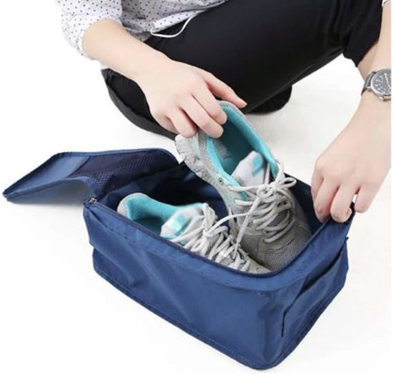 Foto: Schoenentas opbergtas reizen travel schoenen blauw blue