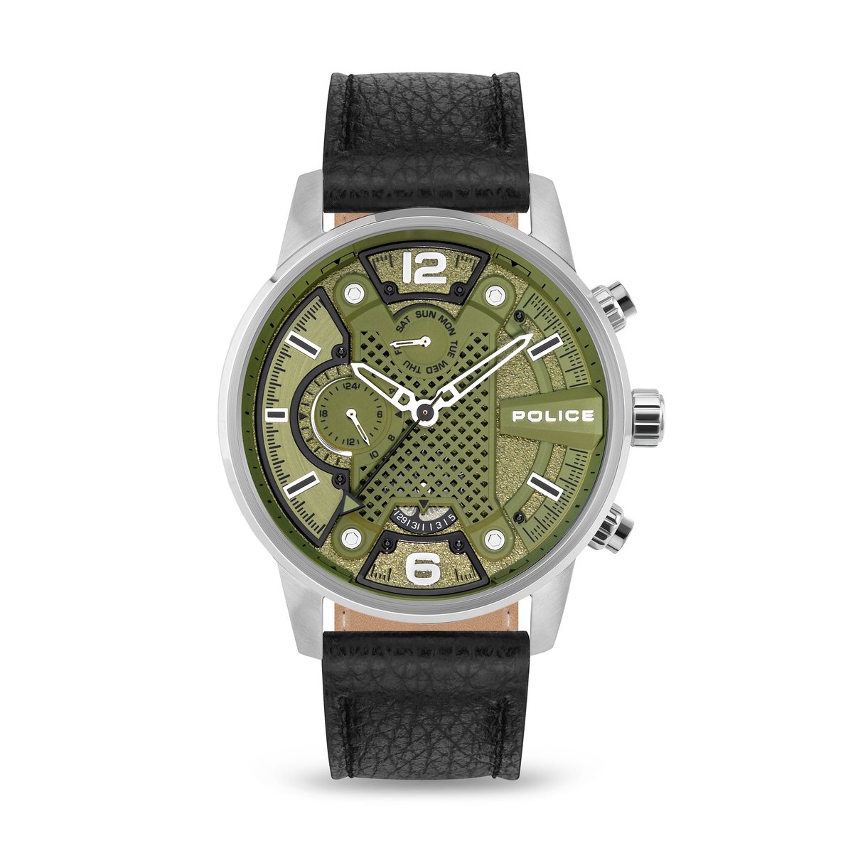 Police Heren horloges quartz analoog One Size Grün 32020690