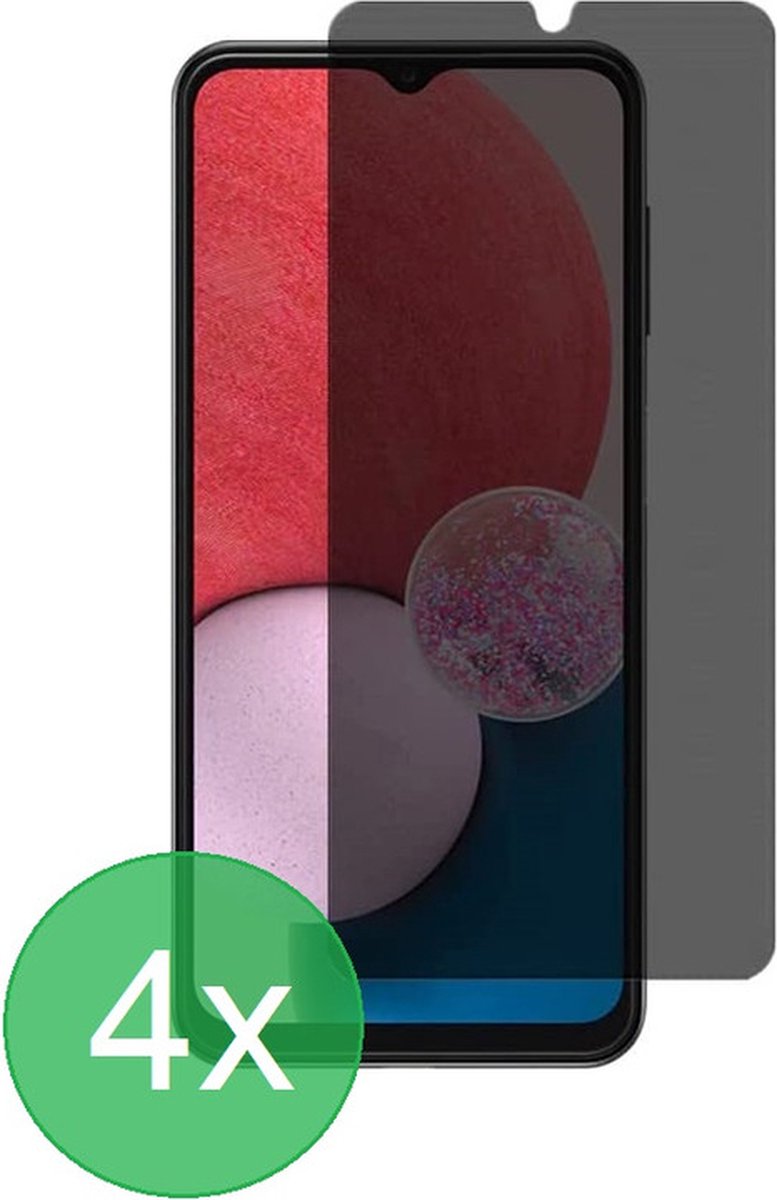 Screenprotector Geschikt voor: Samsung Galaxy A13 4G Privacy Full 4x - screen protector - volledige glas - bescherming - beschermglas - Anti Spy - ZT Accessoires