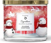 Woodbridge Geurkaars Kerst SEASONS GREETINGS - amandel kaneel dennen vanille