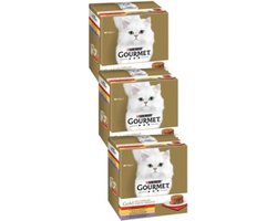 3x Gourmet Gold - Hartig Torentje Mix Multipack - Kattenvoer - 8x85g