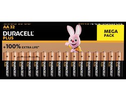 Duracell Plus AA - Alkaline Batterijen (penlite) 32 stuk(s)