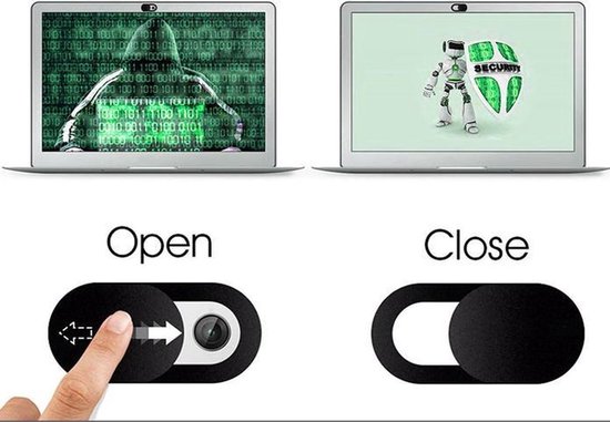 GreenBasket Webcam cover - Geschikt voor laptop, smartphone, en tablet - Zwart