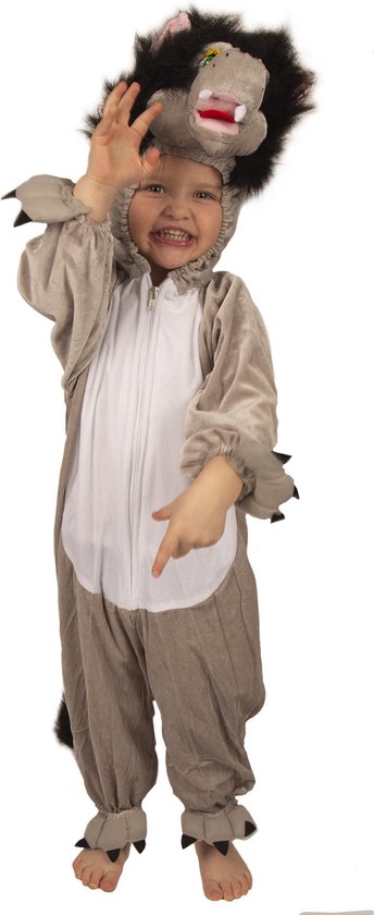 Pluche wolf kostuum voor kinderen 128