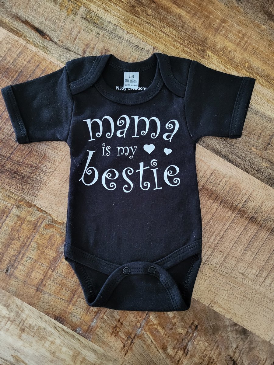 romper mama is my bestie. zwart 62