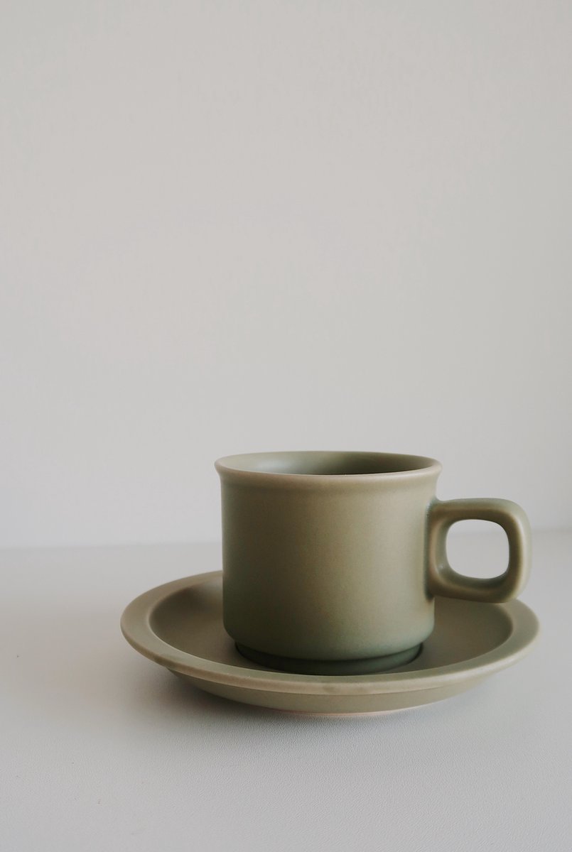 4-th Market Japanse Ambachtelijk Stilk Koffie Cup - Groen - 220 ml- Koffie Beker