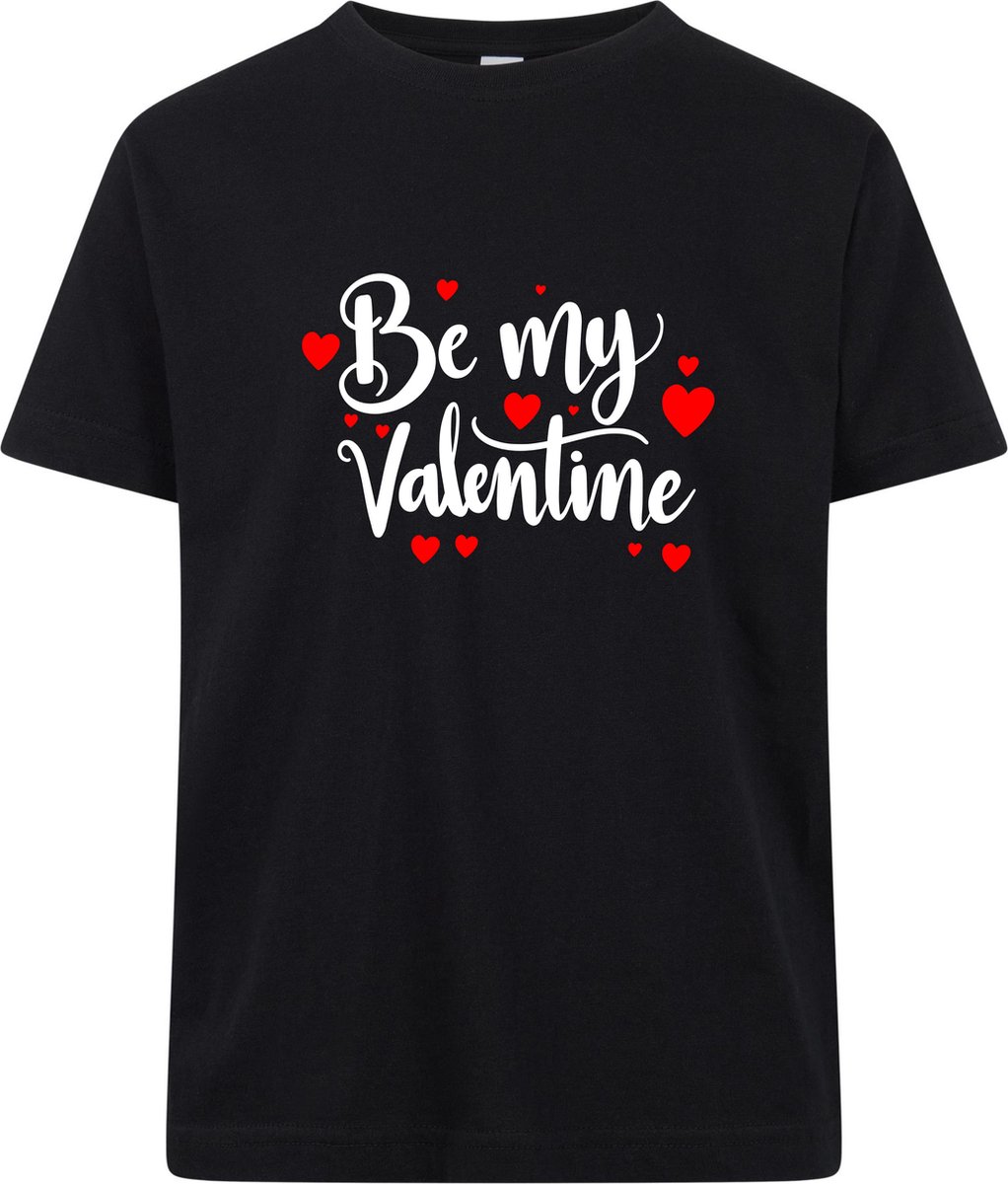 Be my valentine - T-shirt - Korte mouw - Zwart - Maat 68