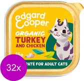 Edgard&Cooper Adult Paté Organic 85 g - Kattenvoer - 32 x Kalkoen