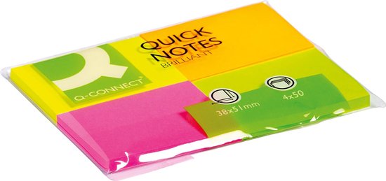 Q-Connect 76 x 127mm Quick Note herpositioneerbare pad - Geel, 12 Q-Connect 76 x 127mm Quick Note herpositioneerbare pad - Geel, 12