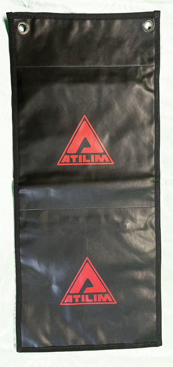 UNFILLED- ATILIM FightersGear Wing Chun/Wing Tsun Wall Bag/ Muurzak 2 Section - Bare Knuckle/Blote Knokkel-All Black Zwart-Artificial Leather Front