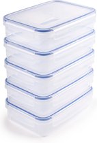 Contenants de Prep de repas Sunware - Contenants Boîtes de conservation - Contenants de congélation - Sans BPA - 5 pièces - 1,1 L