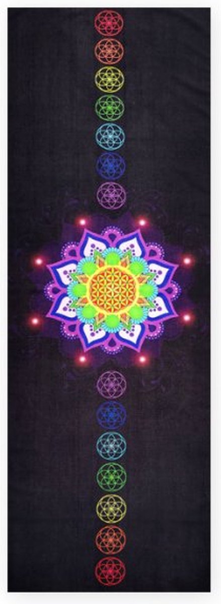 Yoga handdoek | Antislip | Yogamat bescherming met siliconen grip | Yogahanddoek lang | 185 cm x 65 cm | Power of Life