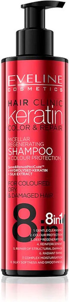 Eveline Cosmetics Keratin Color & Repair Shampoo 8in1 400ml