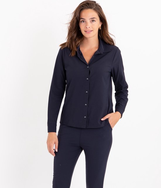 Chemisier bleu Je m'appelle - Femme - Tissu de voyage - Taille S - 2 tailles disponibles