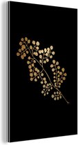 Décoration murale Métal - Aluminium - Or - Feuilles - Branche - 60x90 cm