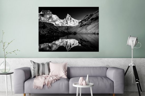 Kedartal Aluminium noir-blanc 120x80 cm - Tirage photo sur aluminium (décoration murale métal)