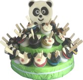 Snoeptaart - Panda - Kinderfeestje - Uitdeelcadeau - 30 Traktaties - In cadeauverpakking met gekleurd krullint
