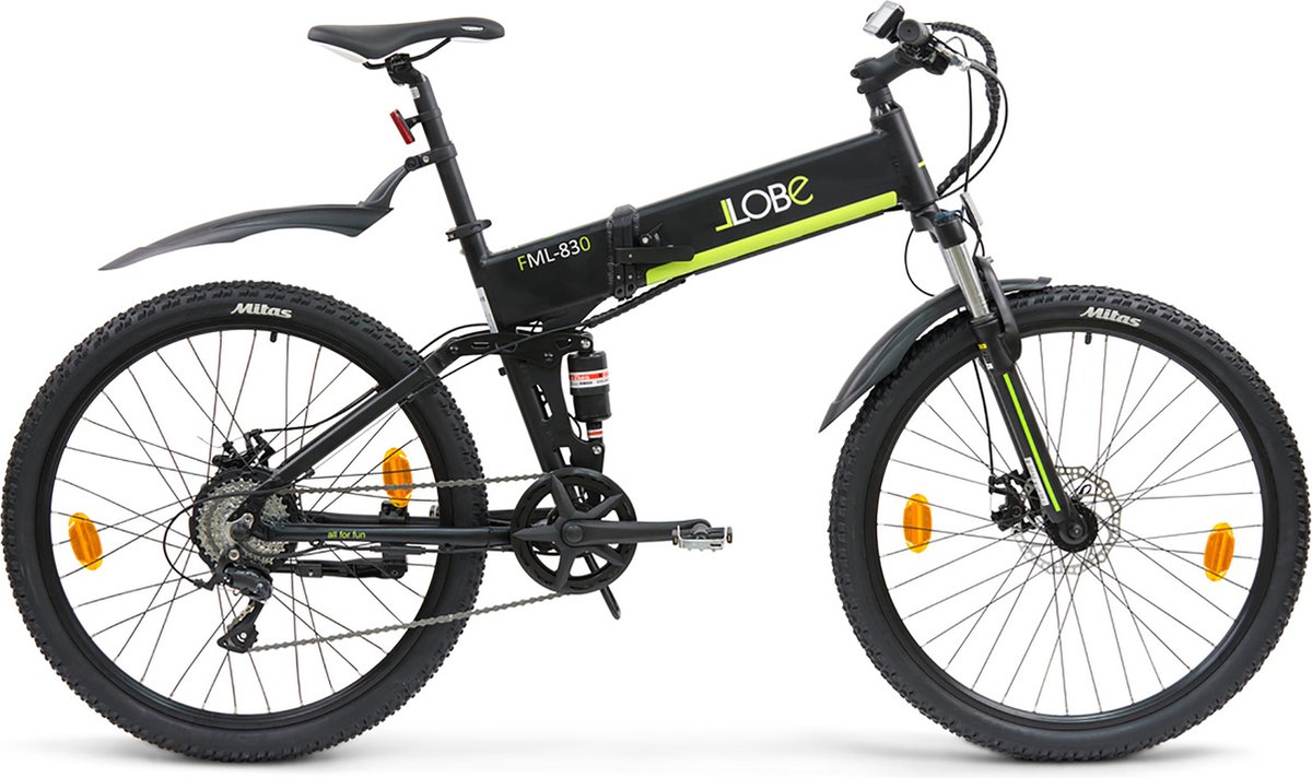 LLobe Elektrische mountainbike fully vouwbaar FML 830 9 sp 10 4 Ah zwart