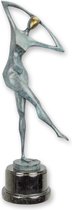 Bronzen beeld - Dansende vrouw - modernistische sculptuur - 51,3 cm hoog