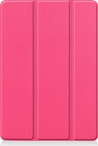 Hoes Geschikt voor iPad 10.2 2020 Hoes Tri-fold Tablet Hoesje Case - Hoesje Geschikt voor iPad 8 Hoesje Hardcover Bookcase - Roze