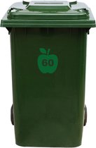 Kliko Sticker / Vuilnisbak Sticker - Appel - Nummer 60 - 16,5x20 - Groen