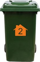 Autocollant Kliko / Autocollant poubelle - Numéro 2-22 x 17,5 - Oranje