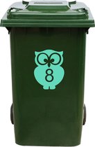 Autocollant Kliko / Autocollant poubelle - Numéro 8-17 x 22 - Menthe