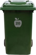 Autocollant Kliko / Autocollant poubelle - Pomme - Numéro 20 - 16,5x20 - Anthracite