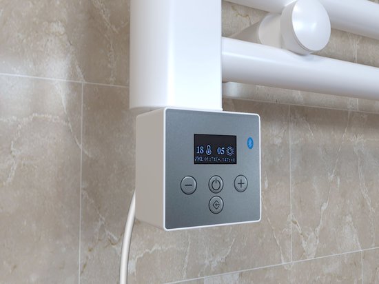 SONNI Verwarmingselement met thermostaat 800W Antraciet, elektrische verwarmingsstaaf voor badkamerradiator Verwarmingselement voor verwarming, verwarmingsbuis van roestvrij staal met