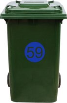 Kliko Sticker / Vuilnisbak Sticker - Nummer 59 - 17 x 17 - Blauw