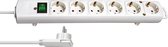 Bol.com Comfort-Line Plus stekkerdoos met platte stekker 6-voudig wit 2m H05VV-F 3G15 aanbieding