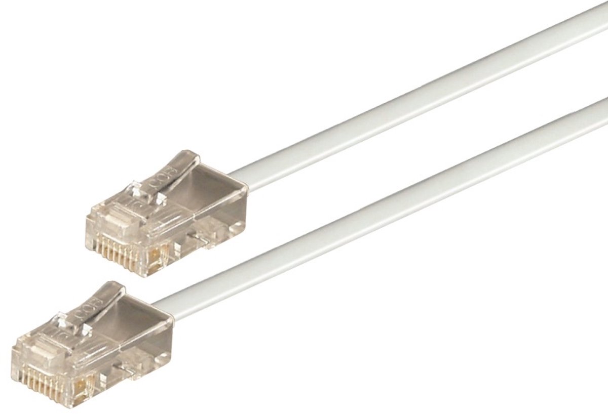 RJ45 - RJ45 4-aderige ISDN telefoonkabel / wit - 5 meter
