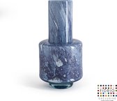 Design Vaas Nuovo - Fidrio PURPLE BLUE - glas, mondgeblazen bloemenvaas - diameter 18 cm hoogte 36 cm