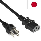 C13 (recht) - Type B / Japan (recht) stroomkabel - VCTF 3x 2,00mm / zwart - 5 meter